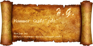 Hammer Győző névjegykártya